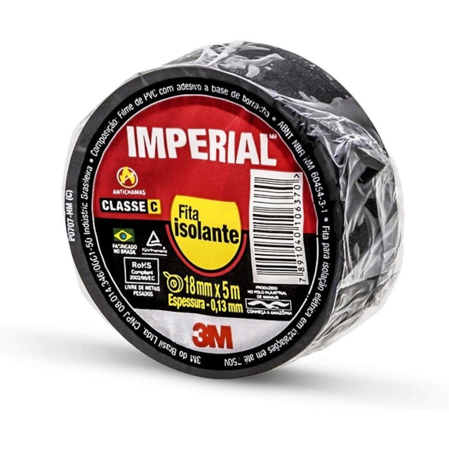 Fita Isolante 18mm x 5m Imperial - 3M Fita Isolante 18mm x 5m Imperial - 3M