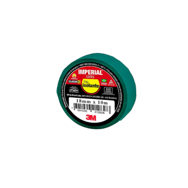 Fita Isolante Imperial 18mm x 10M Verde - 3M Fita Isolante Imperial 18mm x 10M Verde - 3M