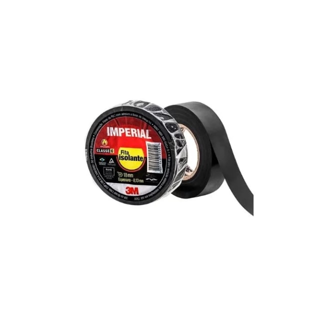 Fita Isolante Imperial Preta 18mm x 10m - 3M Fita Isolante Imperial Preta 18mm x 10m - 3M