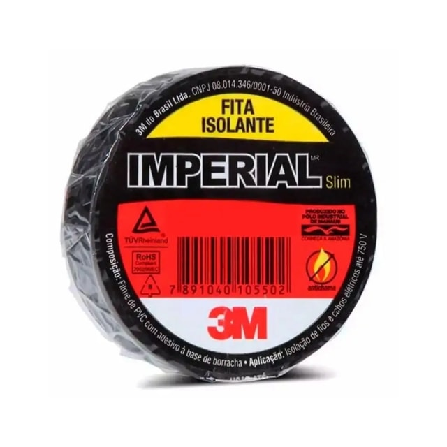 Fita Isolante Imperial Preta 18mm x 10m - 3M Fita Isolante Imperial Preta 18mm x 10m - 3M