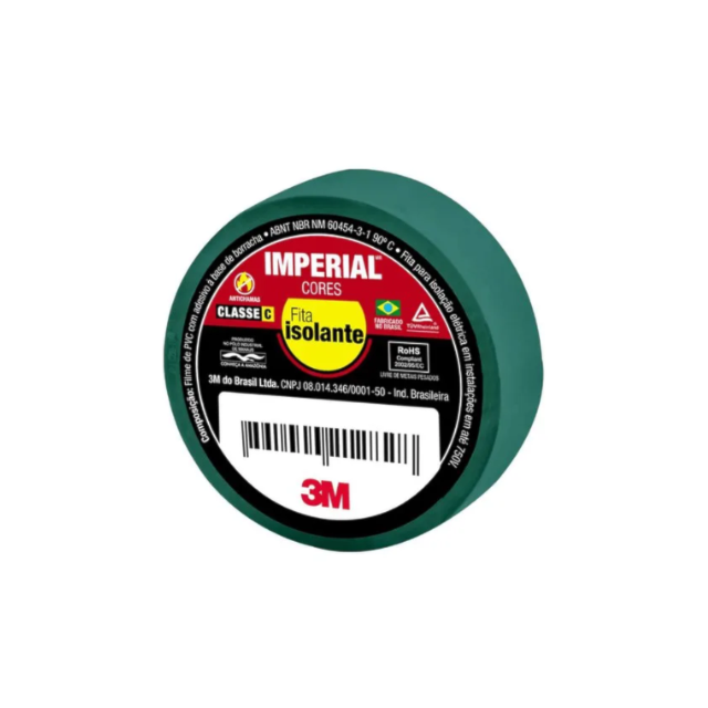 Fita Isolante Imperial Verde 10M x 18mm - 3M Fita Isolante Imperial Verde 10M x 18mm - 3M