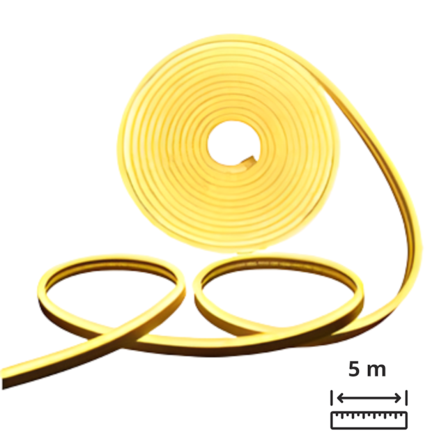 Fita Neon Branco Quente 5M 12V - MAYLER