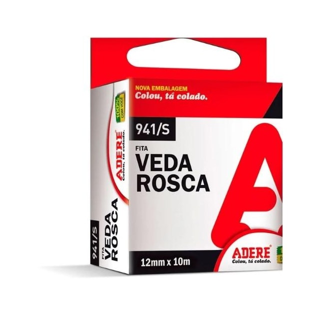 Fita Veda Rosca 12mm X 10m Branca - Adere Fita Veda Rosca 12mm X 10m Branca - Adere