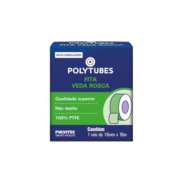 Fita Veda Rosca 18mm x 10M Polytubes - PULVITEC