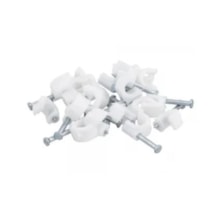 Fixa Fio 8mm Coaxial Branco Pacote com 20 Peças - DIMAX