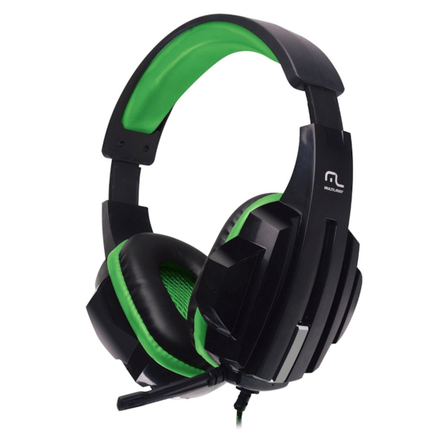 Fone De Ouvido Headset Gamer P2/Cabo Nylon Verde Multilaser - PH123