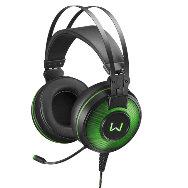 Fone Headset Gamer 7.1 USB com Led Verde Warrior Raiko - PH259