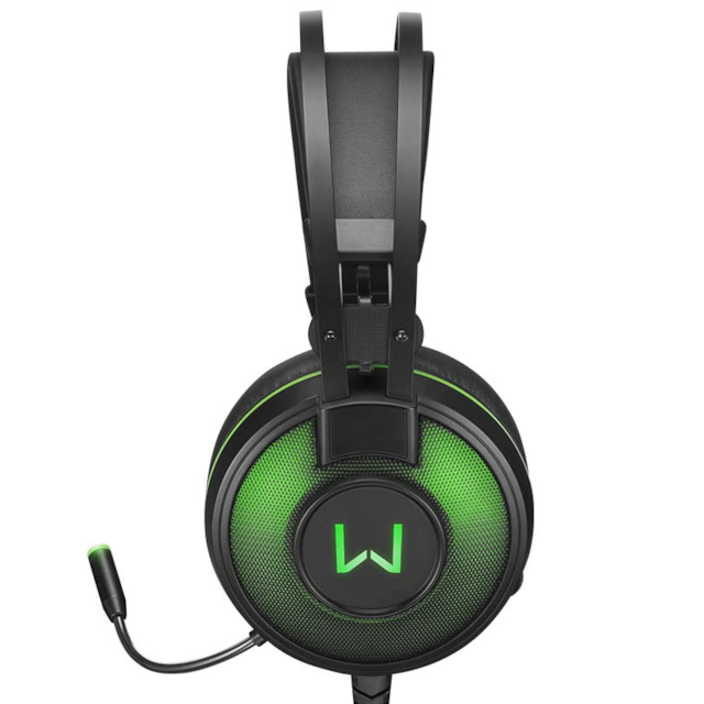 Fone Headset Gamer 7.1 USB com Led Verde Warrior Raiko - PH259