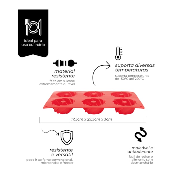 Forma De Silicone Para 6 Flans Mimo Style