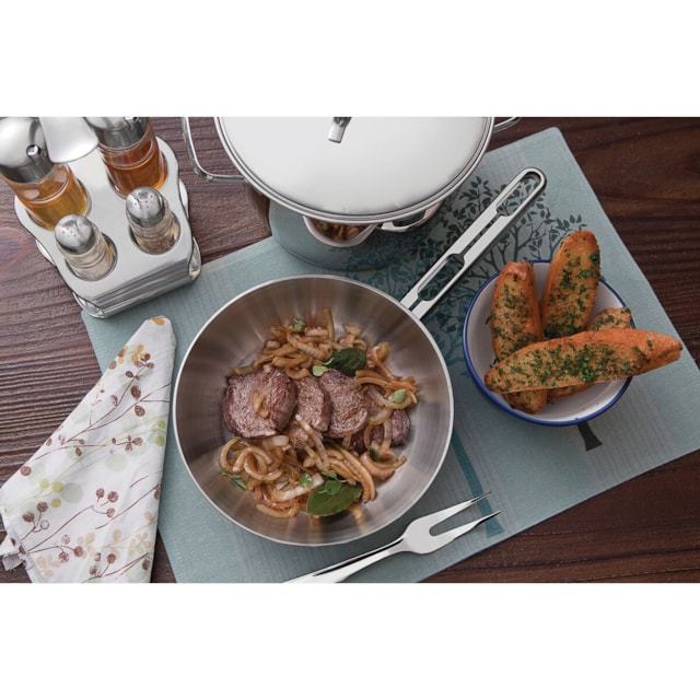 Frigideira Tramontina Allegra em Aço Inox com Fundo Triplo 24 cm 2,1 L Frigideira Tramontina Allegra em Aço Inox com Fundo Triplo 24 cm 2,1 L