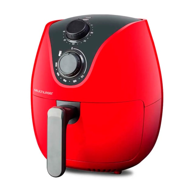 Fritadeira Elétrica Air Fryer 4L 127V 1500W com Grade Multilaser Vermelha - CE083