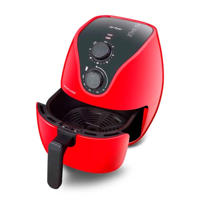 Fritadeira Elétrica Air Fryer 4L 127V 1500W com Grade Multilaser Vermelha - CE083