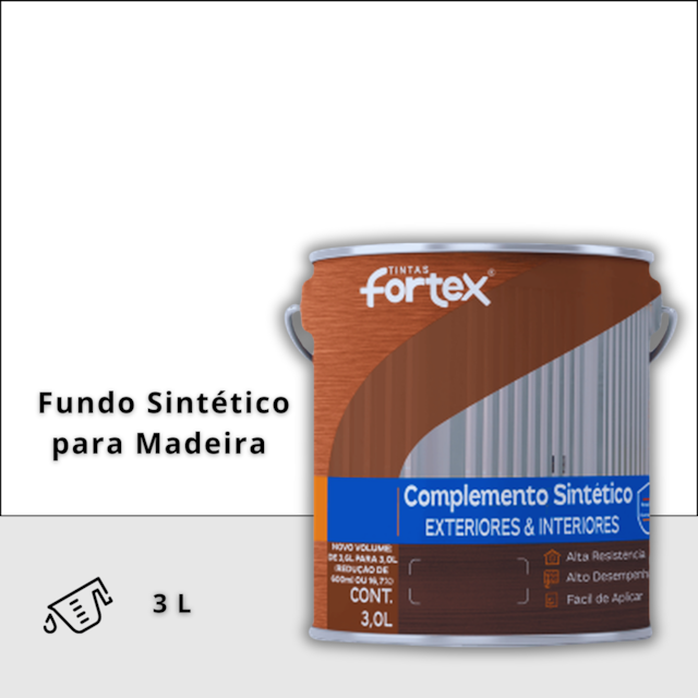 Fundo Sintético Branco para Madeira 3L - FORTEX Fundo Sintético Branco para Madeira 3L - FORTEX