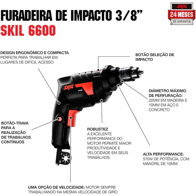 Furadeira de Impacto 1/2" 6555 220V - SKIL