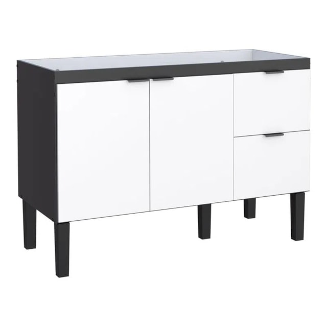 Gabinete Cozinha 120cm Madeira Colibri Preto/Branco - COZIMAX
