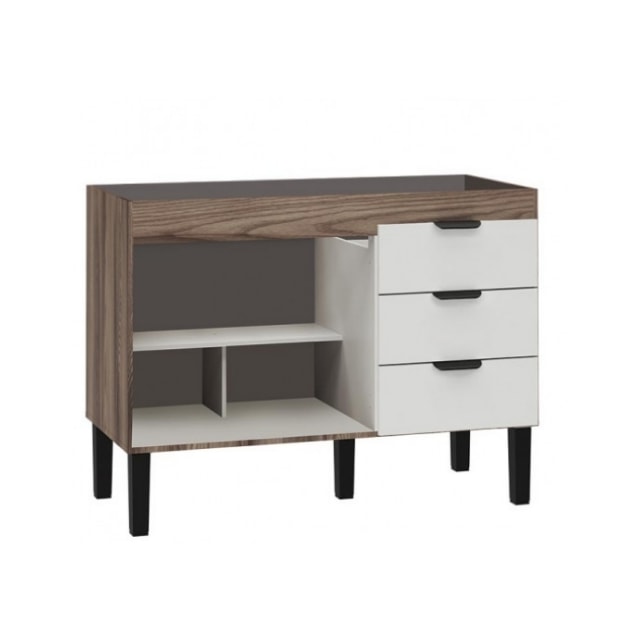 Gabinete Cozinha 120cm Madeira Flamingo Tamarindo/Branco - Cozimax