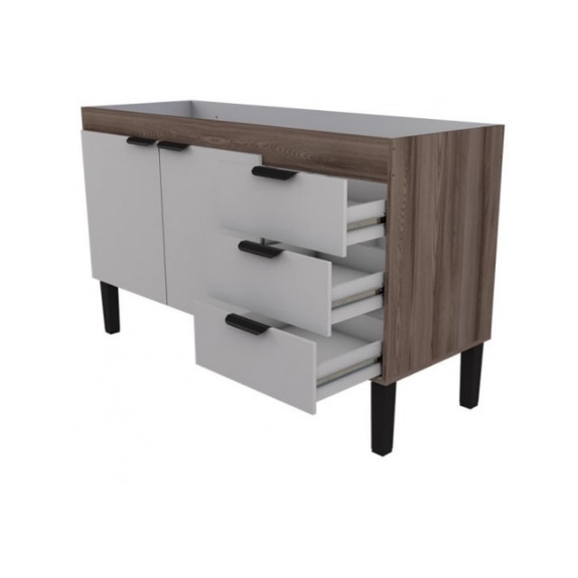 Gabinete Cozinha 120cm Madeira Flamingo Tamarindo/Branco - Cozimax