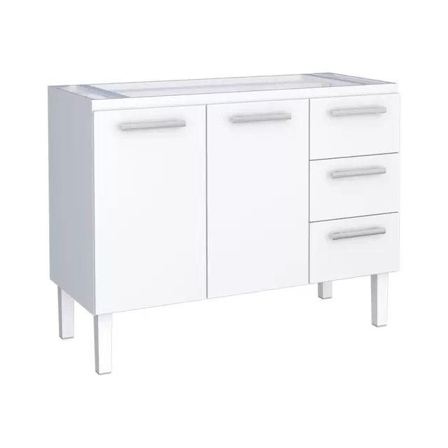 Gabinete de Aço para Pia 120cm Vênus 3G Branco - Cozimax