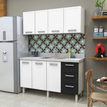 Gabinete de Aço para Pia 120cm Vênus 3G Flat Preto - COZIMAX Gabinete de Aço para Pia 120cm Vênus 3G Flat Preto - COZIMAX