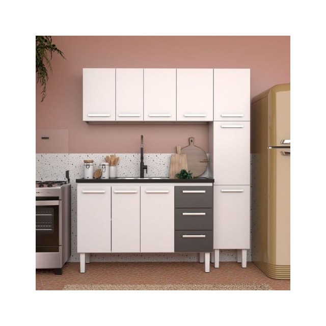 Gabinete de Aço Venus Preto para Pia de 140cm - COZIMAX Gabinete de Aço Venus Preto para Pia de 140cm - COZIMAX