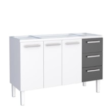Gabinete de Aço Venus Preto para Pia de 140cm - COZIMAX Gabinete de Aço Venus Preto para Pia de 140cm - COZIMAX