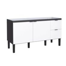 Gabinete de Madeira Colibri Preto e Branco com Pia 1,20M - Cozimax