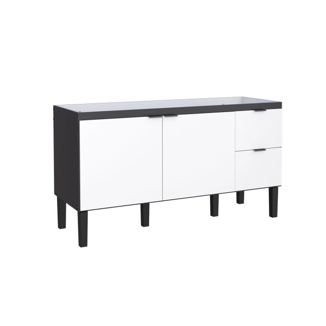 Gabinete de Madeira Colibri Preto e Branco com Pia 1,20M - Cozimax