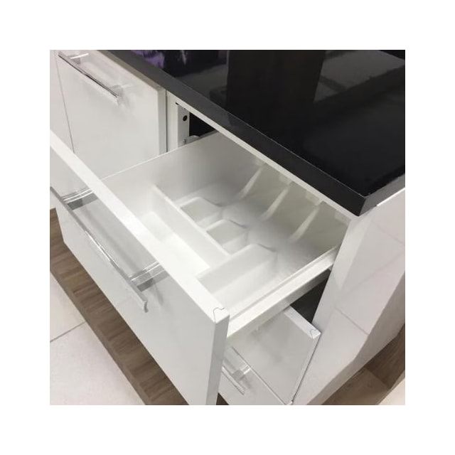 Gabinte de Aço para Pia 150cm Vênus Flat 3G Preto - Cozimax Gabinte de Aço para Pia 150cm Vênus Flat 3G Preto - Cozimax