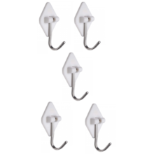 Gancho Branco Adesivo ABS 5 Peças - KALA Gancho Branco Adesivo ABS 5 Peças - KALA