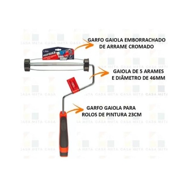 Garfo de Pintura Gaiola Profimax Aço 23cm - ATLAS