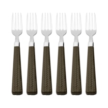 Garfos De Sobremesa Rattan Prata 6 Peças Mimo Style Garfos De Sobremesa Rattan Prata 6 Peças Mimo Style