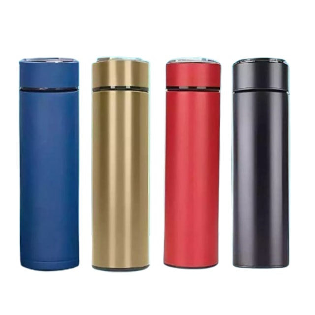 Garrafa Térmica com Termômetro Digital 500ml Aço Inox - Cores Sortidas