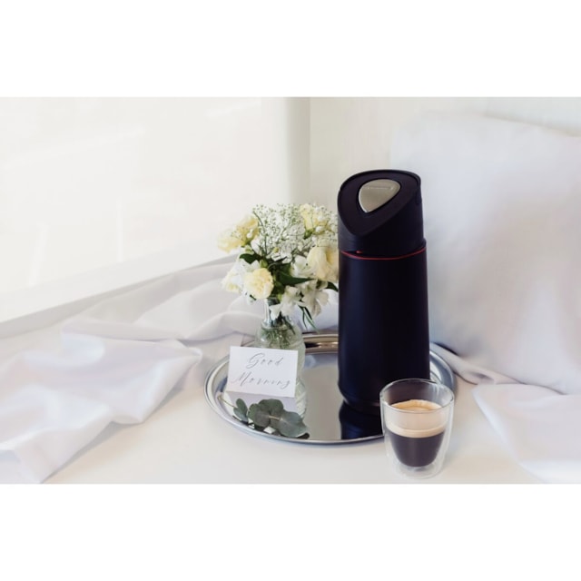 Garrafa Térmica Tramontina Exata em Aço Inox Preto 1,2 L Garrafa Térmica Tramontina Exata em Aço Inox Preto 1,2 L