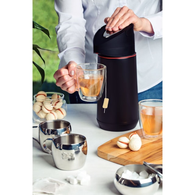 Garrafa Térmica Tramontina Exata em Aço Inox Preto 1,2 L Garrafa Térmica Tramontina Exata em Aço Inox Preto 1,2 L