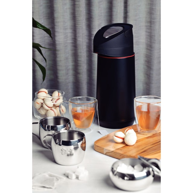 Garrafa Térmica Tramontina Exata em Aço Inox Preto 1,2 L Garrafa Térmica Tramontina Exata em Aço Inox Preto 1,2 L