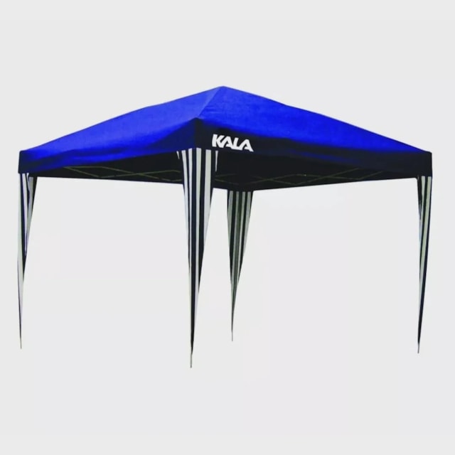 Gazebo Dobrável com Pés de Alumínio 3x3m Azul - KALA Gazebo Dobrável com Pés de Alumínio 3x3m Azul - KALA