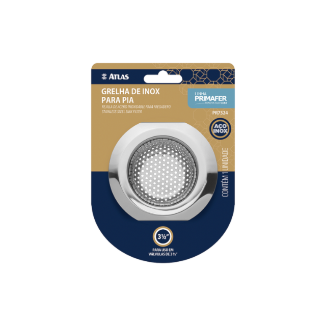 Grelha de Inox para Pia Premium 9CM - ATLAS