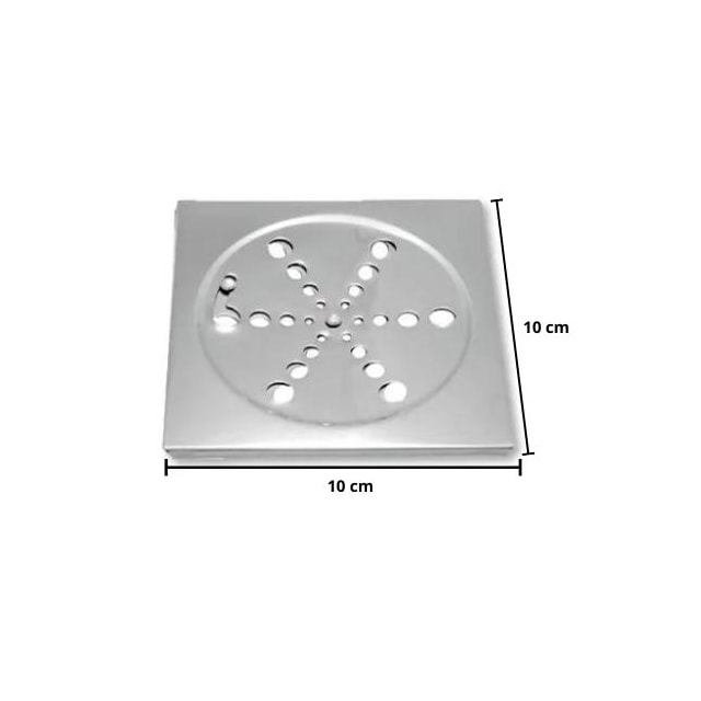 Grelha para Ralo Inox 10X10 Quadrada - Mesano