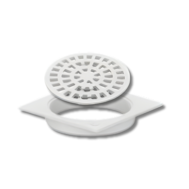 Grelha Redonda Branca 10x10cm com Porta Grelha - POLYFORT