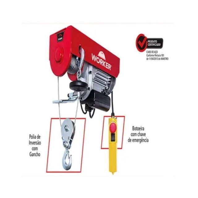 Guincho Elétrico 100/200Kg 480W 220v - Worker