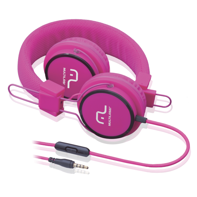 Headphone Head Fun com Microfone P2 3,5mm Hi-Fi Rosa Multilaser - PH088