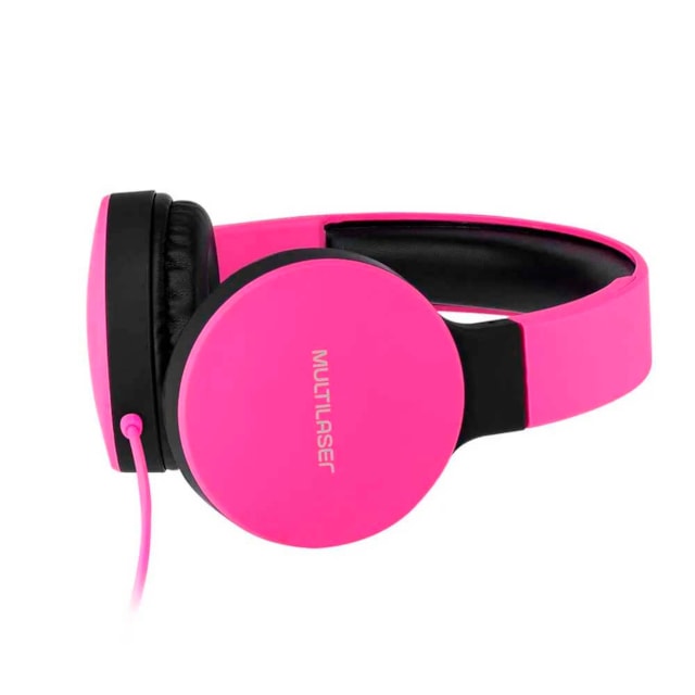 Headphone New Fun Dobrável com Conexão P2 Cabo 1,4m Rosa Fosco Multilaser - PH271