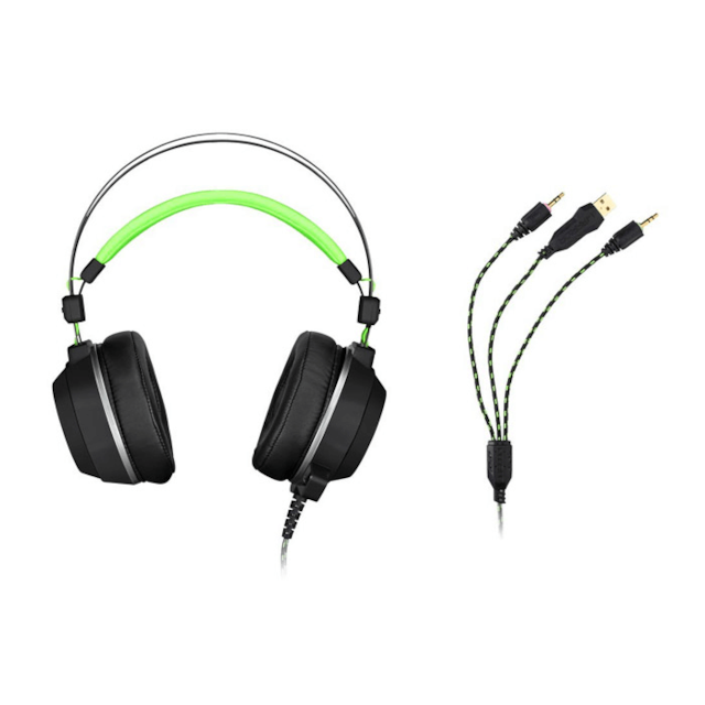 Headset Gamer Preto e Verde Warrior - PH225