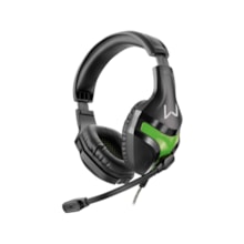 Headset gamer Warrior Harve, drivers 40mm, preto e verde - PH298