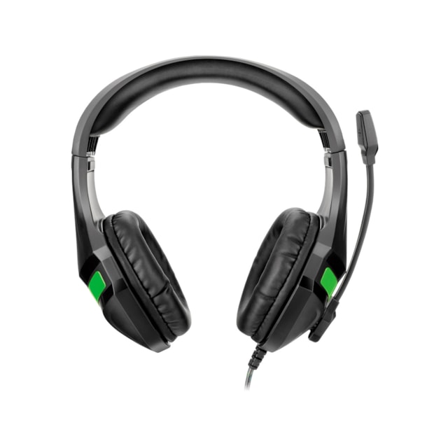 Headset gamer Warrior Harve, drivers 40mm, preto e verde - PH298