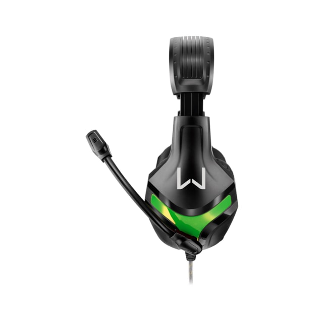 Headset gamer Warrior Harve, drivers 40mm, preto e verde - PH298