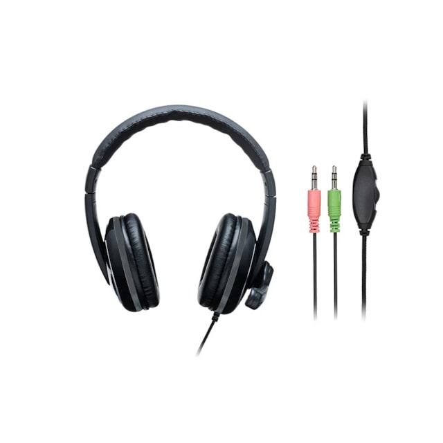 Headset Multilaser Pro, P2, Preto/Cinza, com Adaptador P3 - PH316