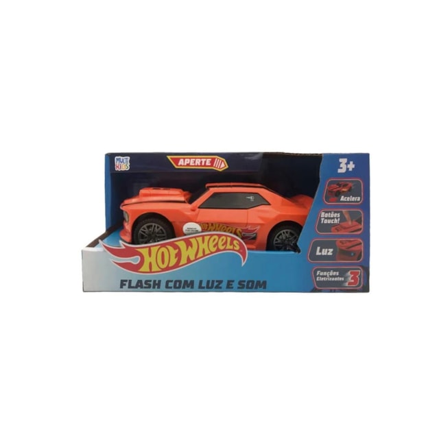 Hot Wheels Carro Flash Laranja com Luz e Som Multikids - BR1824X [Reembalado]