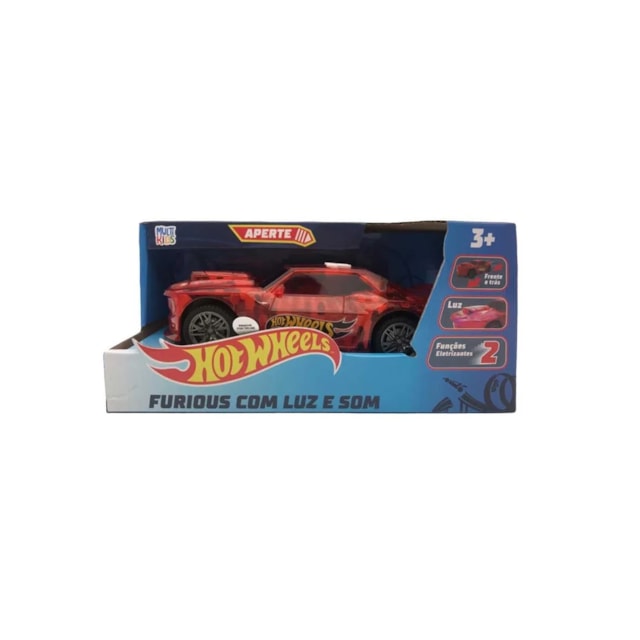 Hot Wheels Carros Furious Vermelho com Luz e Som Multikids - BR1825 Hot Wheels Carros Furious Vermelho com Luz e Som Multikids - BR1825