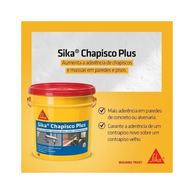 Impermeabilizante para Argamassa Sika Chapisco Plus 18L - Sika 